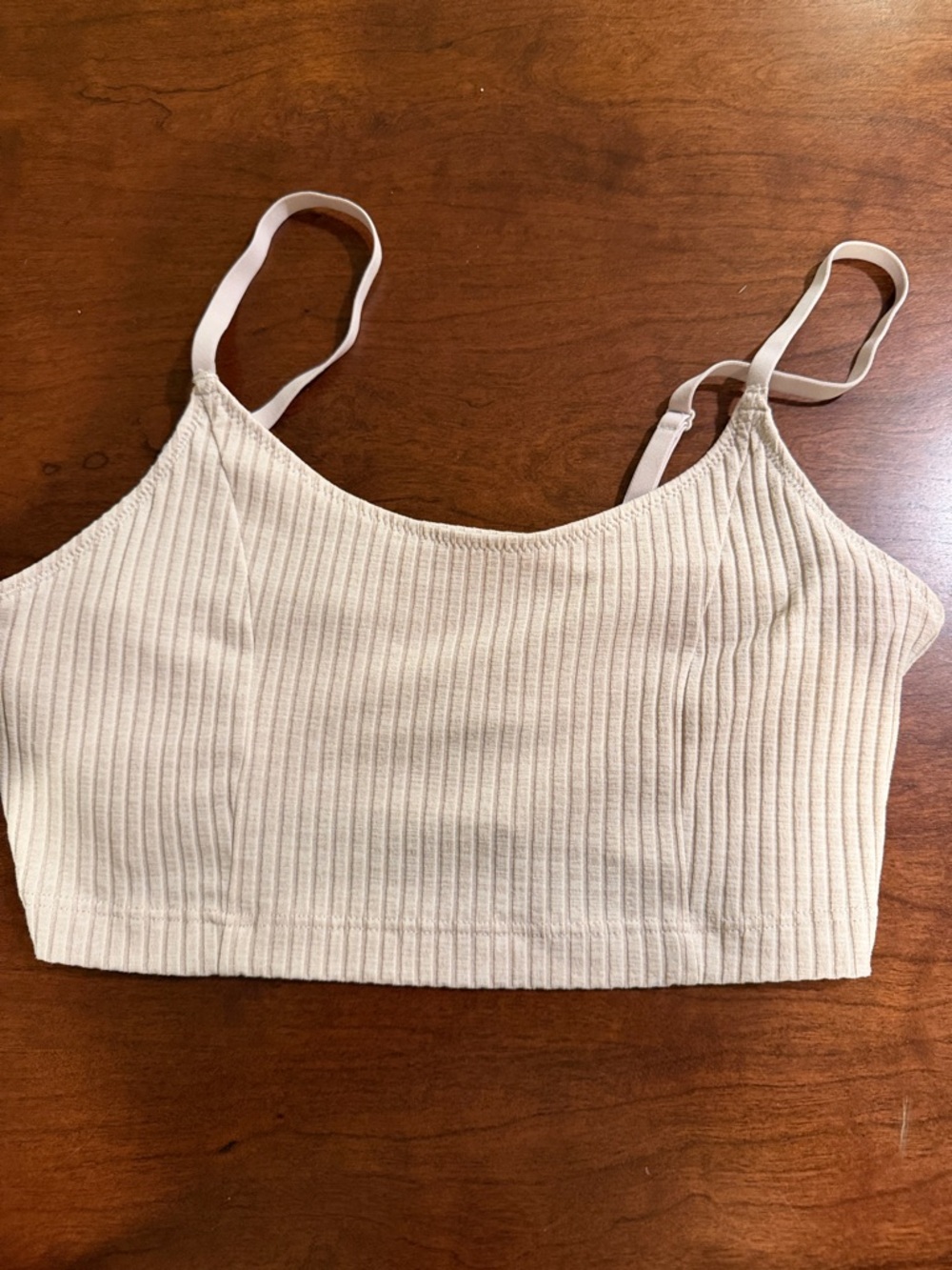 aerie Ribbed Cream Seamless Bralette